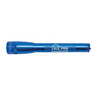 Blue Mini Maglite Pro LED flashlight with custom ALE PRO engraving
