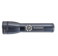 ML25LT LED 2-Cell C flashlight in gray with Stubblefield engraving