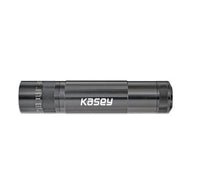 Gray XL50 LED flashlight with three AAA cells and Kasey branding
