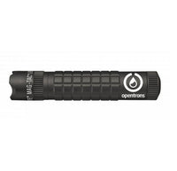 Black MAG-TAC CR123 LED flashlight with crowned bezel and textured grip