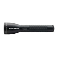 Black Suburban ML50LX 2 cell C flashlight with textured grip engraving