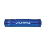 Blue XL50 LED 3-Cell AAA flashlight with Javier Ordonez engraving