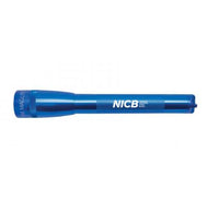 Blue Mini Maglite Pro LED flashlight with custom engraving area