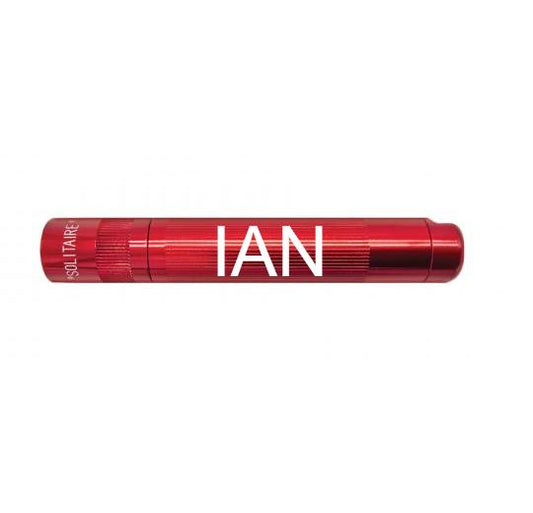 Solitaire LED Key Chain Flashlight - Red - Custom Engraving