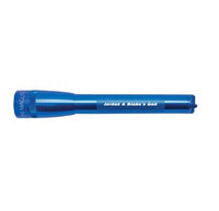 Blue Mini Maglite Pro LED flashlight with custom engraving Jansen & Blake's Dad
