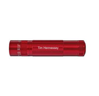 Red XL50 LED 3-Cell AAA flashlight with Tim Hennessey engraving