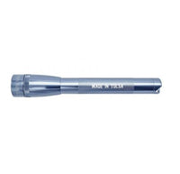 Mini Maglite Pro LED Flashlight in gray with Made in USA engraving on the body