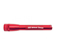 Mini Maglite Pro LED Flashlight in red with 2025 National Champs engraving on the body