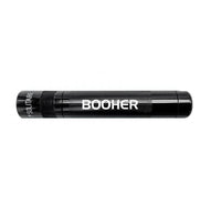 Black Solitaire LED key chain flashlight with BOOHER engraving