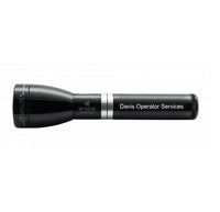 Gloss black ML150LRS rechargeable LED fast charging flashlight with Davis Operator Services engraving