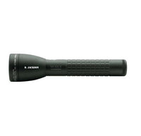 Foliage green ML50LX two-cell C flashlight with B. Jackson engraving along the body