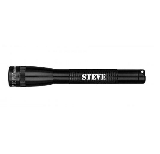 Mini Maglite Pro LED Flashlight - Black - Custom Engraving