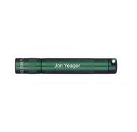 Dark green Solitaire LED key chain flashlight with Jon Yeager engraving