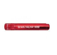 Red Solitaire LED key chain flashlight with custom engraving along the side