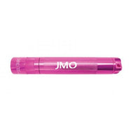 Pink Solitaire LED key chain flashlight with JMO engraving along the side