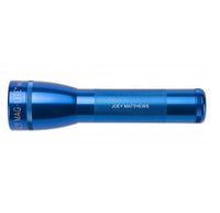 Blue ML25LT LED flashlight with two-cell C battery and custom engraving Joey Matthews