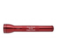 Red ML300L LED 3-Cell D flashlight engraved with Olivia Strnad RCHS Class of 2025