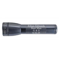 Gray ML25LT LED 2-Cell C flashlight engraved Ethan Edwards Best Man G & S 8.16.25