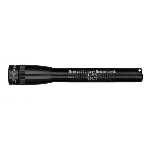 Mini Maglite Pro LED Flashlight - Black - Custom Engraving