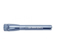 Gray Mini Maglite Pro LED flashlight with custom engraving along the body