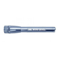 Gray Mini Maglite Pro LED flashlight with custom engraving along the body