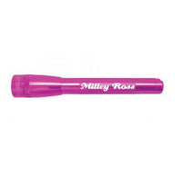 Pink Mini Maglite Pro LED flashlight with custom engraving Miley Ross.