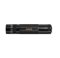 XL50 LED 3-Cell AAA flashlight in black with personalized engraving DAVE