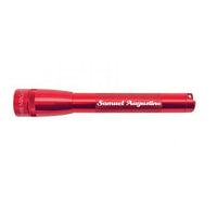 Red Mini Maglite Pro LED flashlight engraved Samuel Augustine