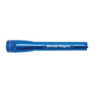 Blue Mini Maglite Pro LED flashlight engraved Michael Rogers
