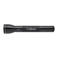 Black ML300L LED 3-Cell D flashlight engraved with Coffield