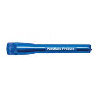 Blue Mini Maglite Pro LED flashlight with Westlake Product branding