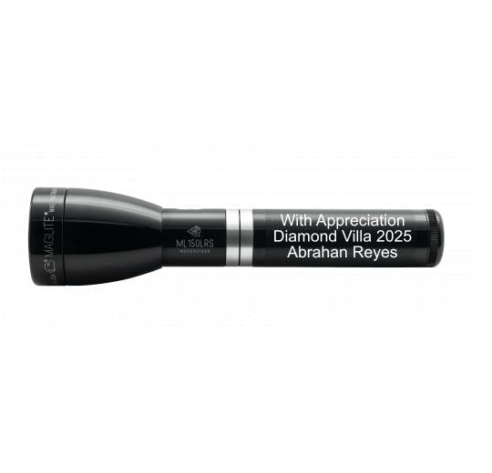 ML150LRS Rechargeable LED Fast-Charging Flashlight - Gloss Black - Custom Engraving