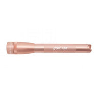 Rose gold Mini Maglite Pro LED flashlight with custom engraving along the barrel