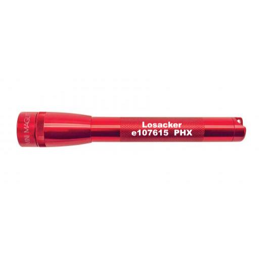 Mini Maglite Pro LED Flashlight - Red - Custom Engraving