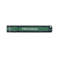 Compact dark green Solitaire LED key chain flashlight with PROVEESA engraving