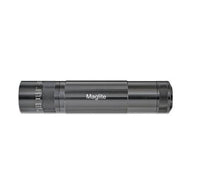 Gray XL50 LED flashlight with three AAA cells and custom engraving.