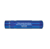 Blue XL50 LED 3-Cell AAA flashlight with custom engraving along the side