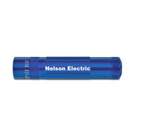Blue XL50 LED 3-Cell AAA flashlight with Nelson Electric engraved on the side
