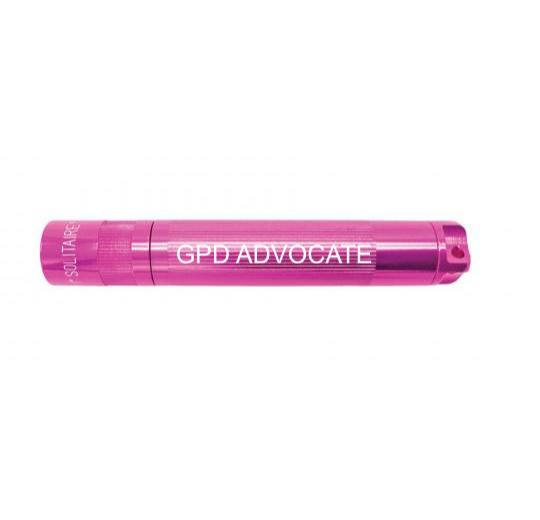 Solitaire LED Key Chain Flashlight - Pink - Custom Engraving