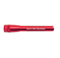 Red Mini Maglite Pro LED flashlight engraved Don't Get Skunked