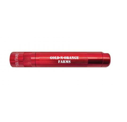 Solitaire LED Key Chain Flashlight - Red - Custom Engraving