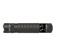 Black MAG-TAC CR123 LED flashlight with crown bezel and custom engraving area.
