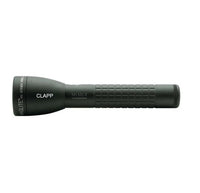 Foliage green ML50LX LED two-cell C flashlight with textured grip and custom engraving