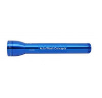 Blue ML300L LED 3-Cell D flashlight with Auto Wash Concepts engraving
