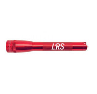 Red Mini Maglite Pro LED flashlight with LRS engraving