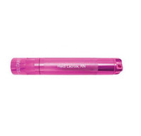 Pink Solitaire LED key chain flashlight with engraving area along the side of the cylinder