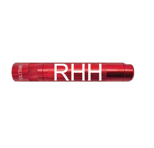 Solitaire LED Key Chain Flashlight - Red - Custom Engraving