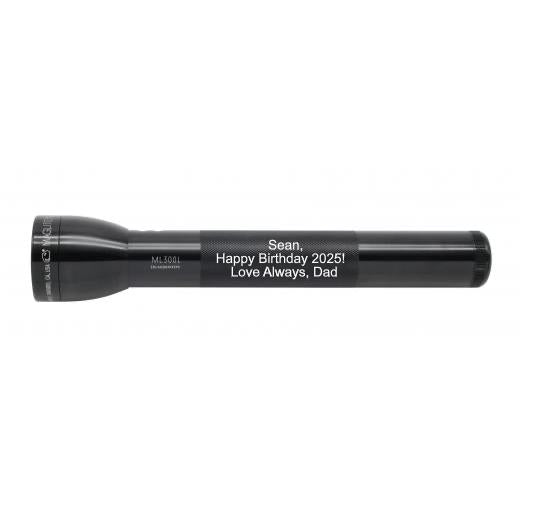ML300L LED 3-Cell D Flashlight - Black - Custom Engraving