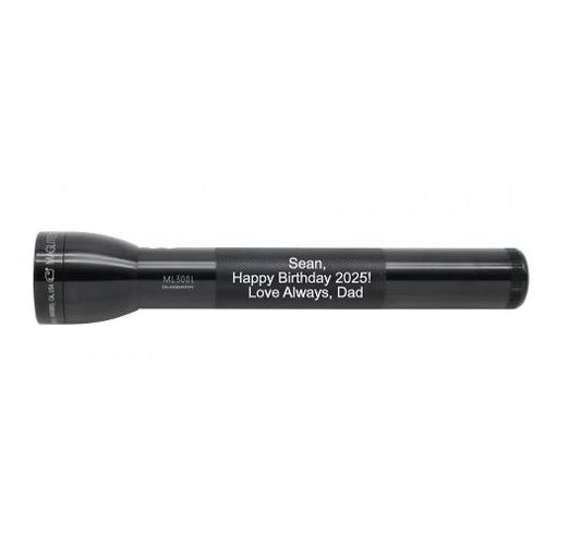 ML300L LED 3-Cell D Flashlight - Black - Custom Engraving