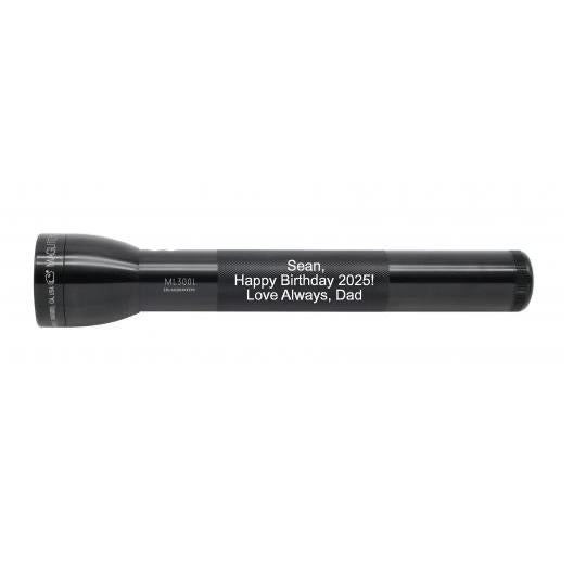 ML300L LED 3-Cell D Flashlight - Black - Custom Engraving